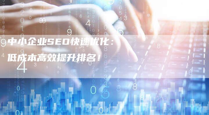 中小企业SEO快速优化：低成本高效提升排名！