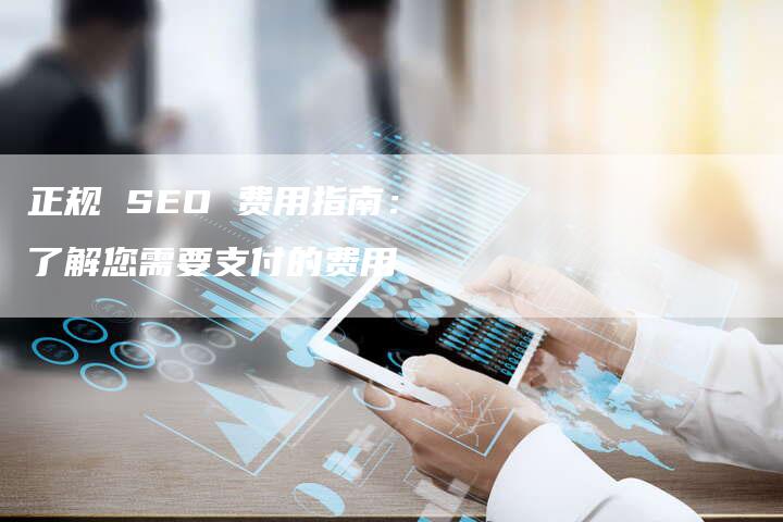 正规 SEO 费用指南：了解您需要支付的费用-速发外链网